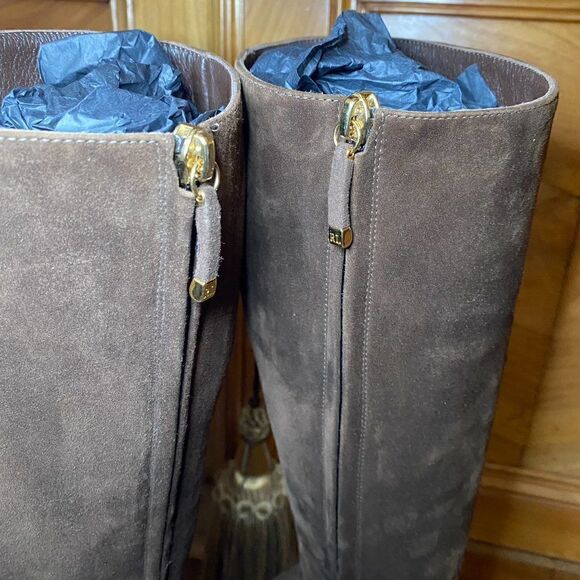 Ralph Lauren 2010 Collection Made in Italy Corita Brown Kid Suede Soutache Boot - Picture 12 of 16